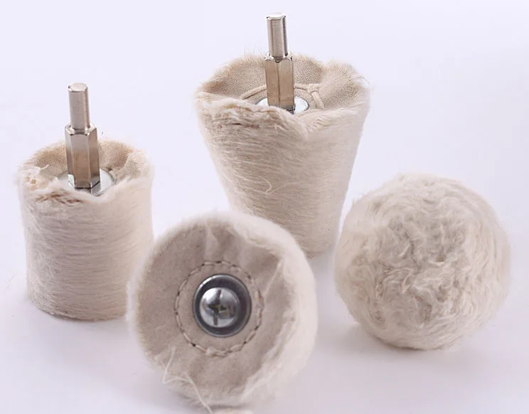 Factory Abrasive Tools 6mm Shank Cotton Polishing Wheels Cloth Buffing Wheel Polishing Pad Wheel Set for Drills