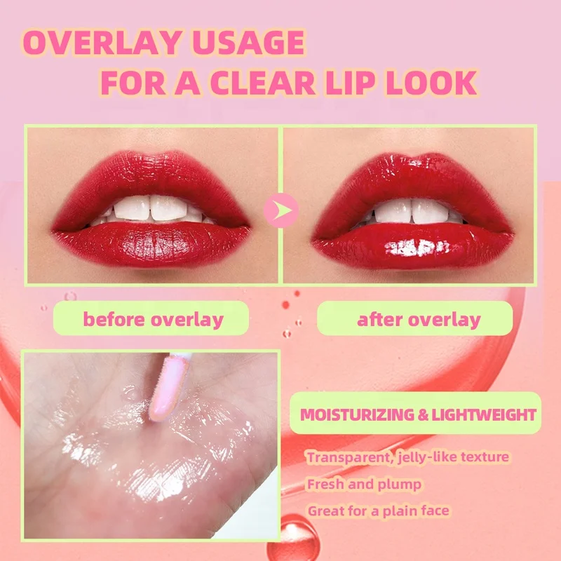 Wholesale Colored Fruit Makeup Primer Glow Moisturizing Lip Oil Long Lasting Hydrating Lip Balm Lip Gloss