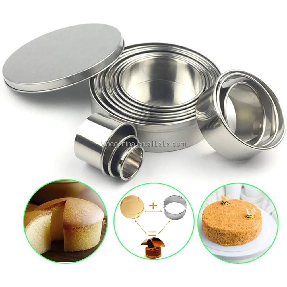 11/12 Pieces Circle Pastry Round Bistcuit Cookie Cutters Set Donut Ring Molds for Baking Pastries Doughs Doughnuts
