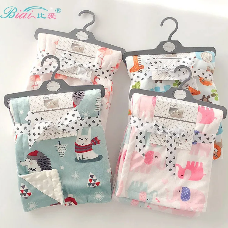 Hot Selling Customized Print design Soft And Comfortable Fleece Sleeping Newborn Baby Blanket Cheap Price Manufacture