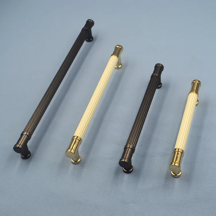 Wholesale Luxury Cabinet Drawer Aluminum Handle Zinc Alloy Door Handles Black Wardrobe European Handle Gold