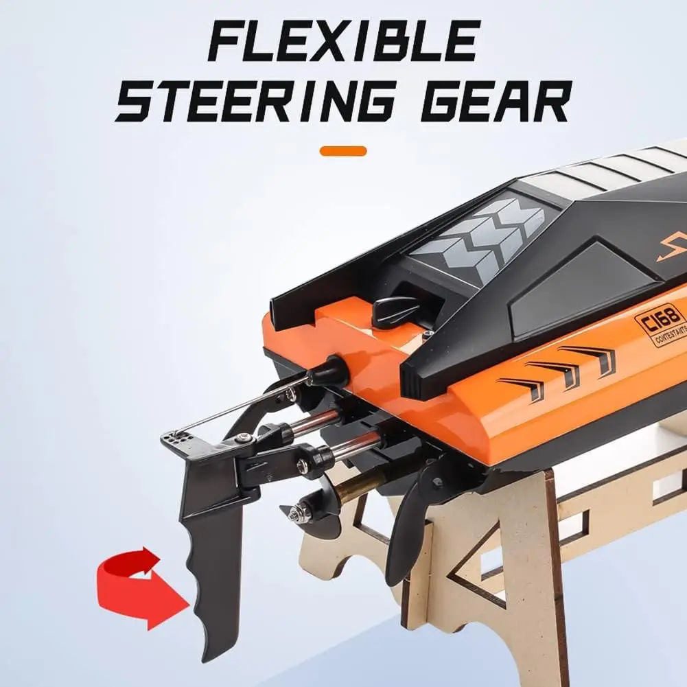 2.4G 25kM/H Electric High Speed RC Racing Boats Model Toy For Pools Lakes Automatically 180 Degree Flipping