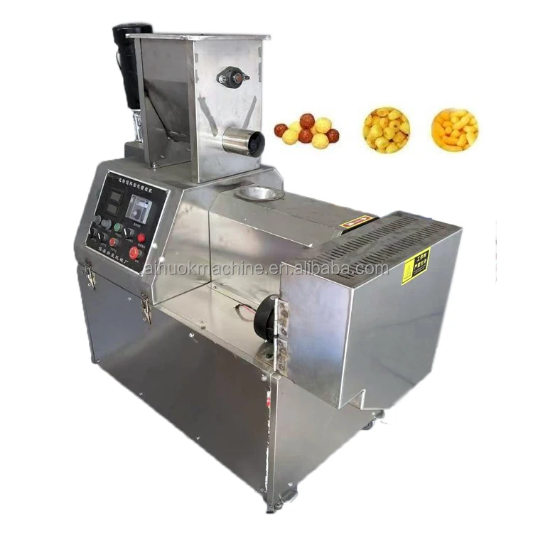 small scake puffed food extruder rice corn puffing cereal corn puff making machine for small store