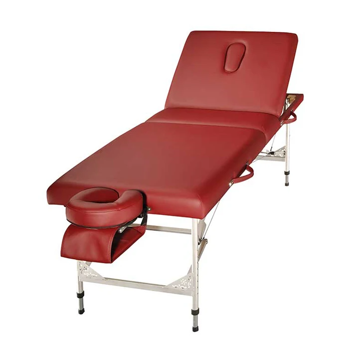 Оптовая продажа от производителя, регулируемый по высоте алюминиевый легкий массажный стол для салона красоты, портативный складной массажный стол