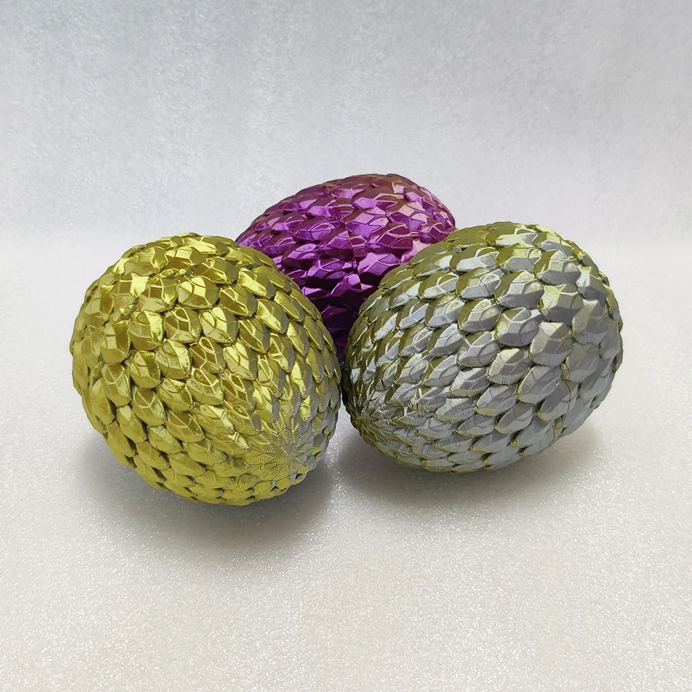 Custom Movable Articulated Crystal Dragon and Egg 3D Printed Chinese Dragon