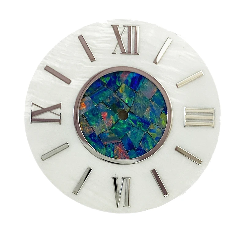 ETA2824 NH35 NH36 Movement White Mother-of-Pearl Natural Mosaic Opal Spliced Watch Dial