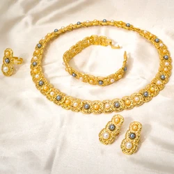 Luxury Jewelry 18 Karat Brazilian Gold Set African Manufacture Gold Plated Juwellery Jewelry Set