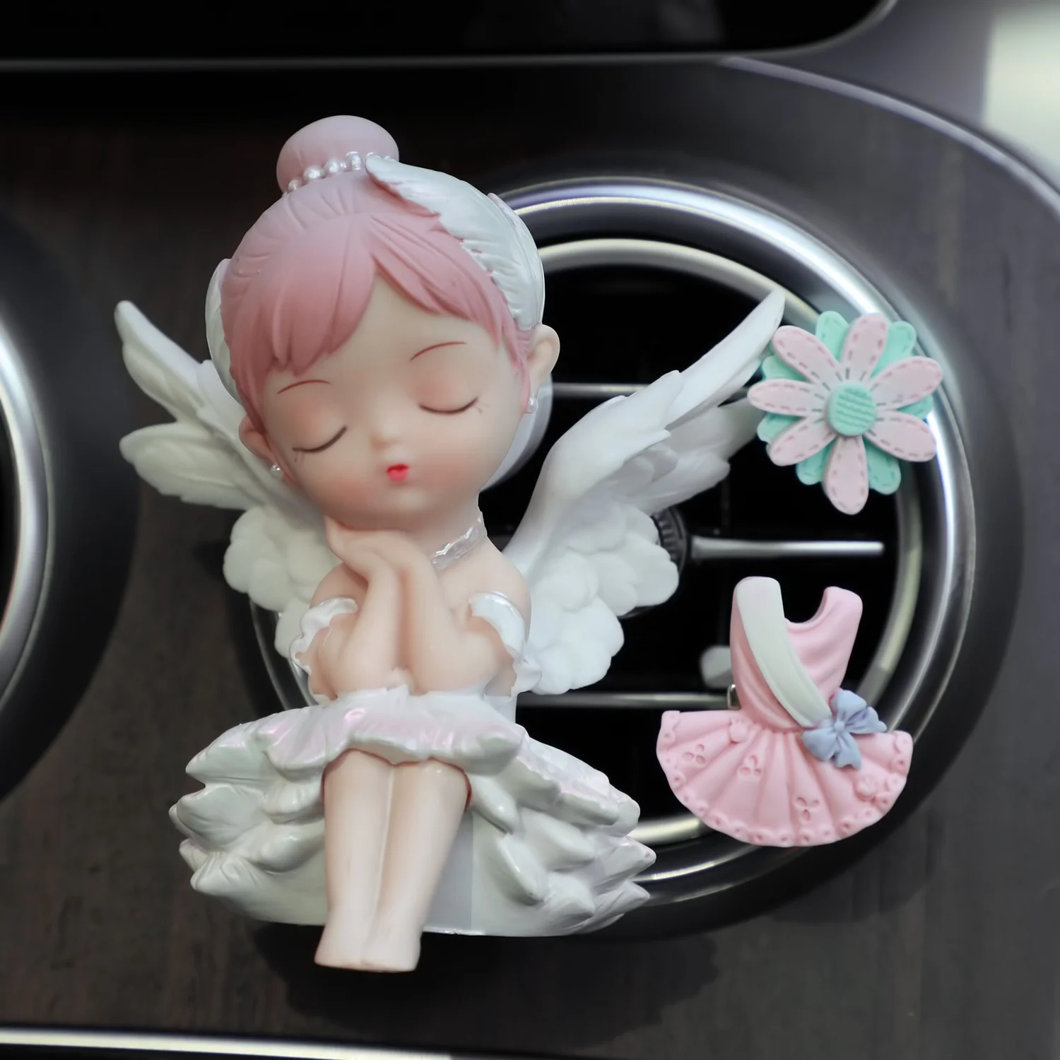 Pink Purple Cute Angel Girl Suit Air Outlet Clip Vent Decoration Remove Smell Car Air Freshener