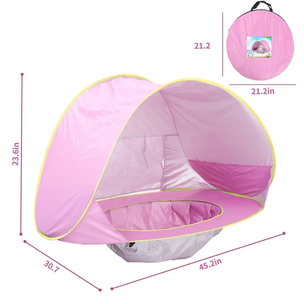 Baby Beach Tent Uv-protecting Sunshelter with a Pool Baby Kids Beach Tent Pop up Portable Shade Pool UV Protection Sun Shelter