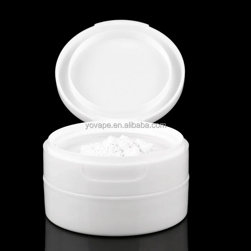 Luxury 50g 50ml 50 gram 100 ml 100g cream cosmetic empty PP white wide mouth plastic toothpaste powder jars with flip top lid