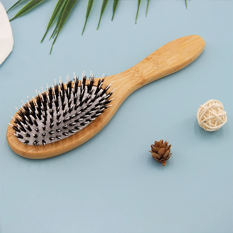 Wholesale Cheap Price Bamboo Boar Bristle Wig Hair Brush Private Label Wig Extension Brush