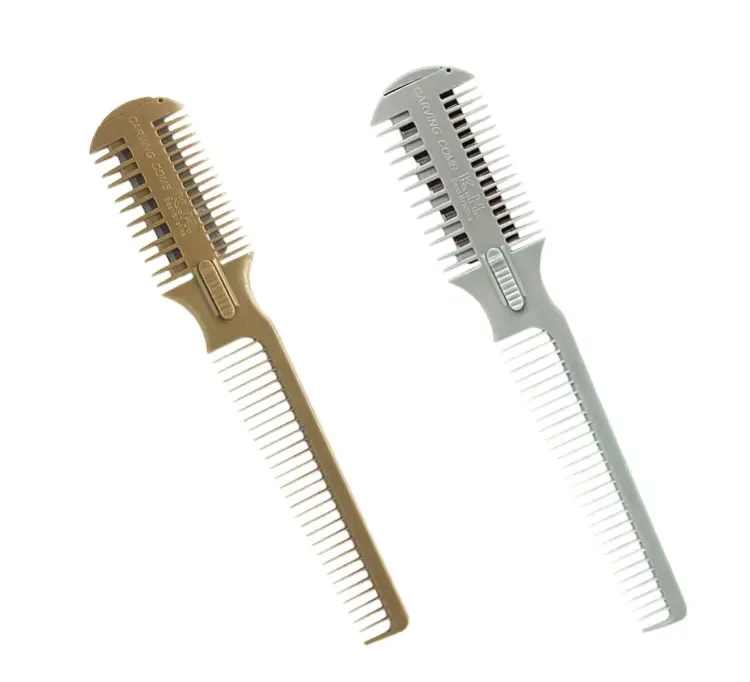 Hair Cutting Razor Comb Double Edged Hair Cutting Razor Comb Gold Comb With Razor