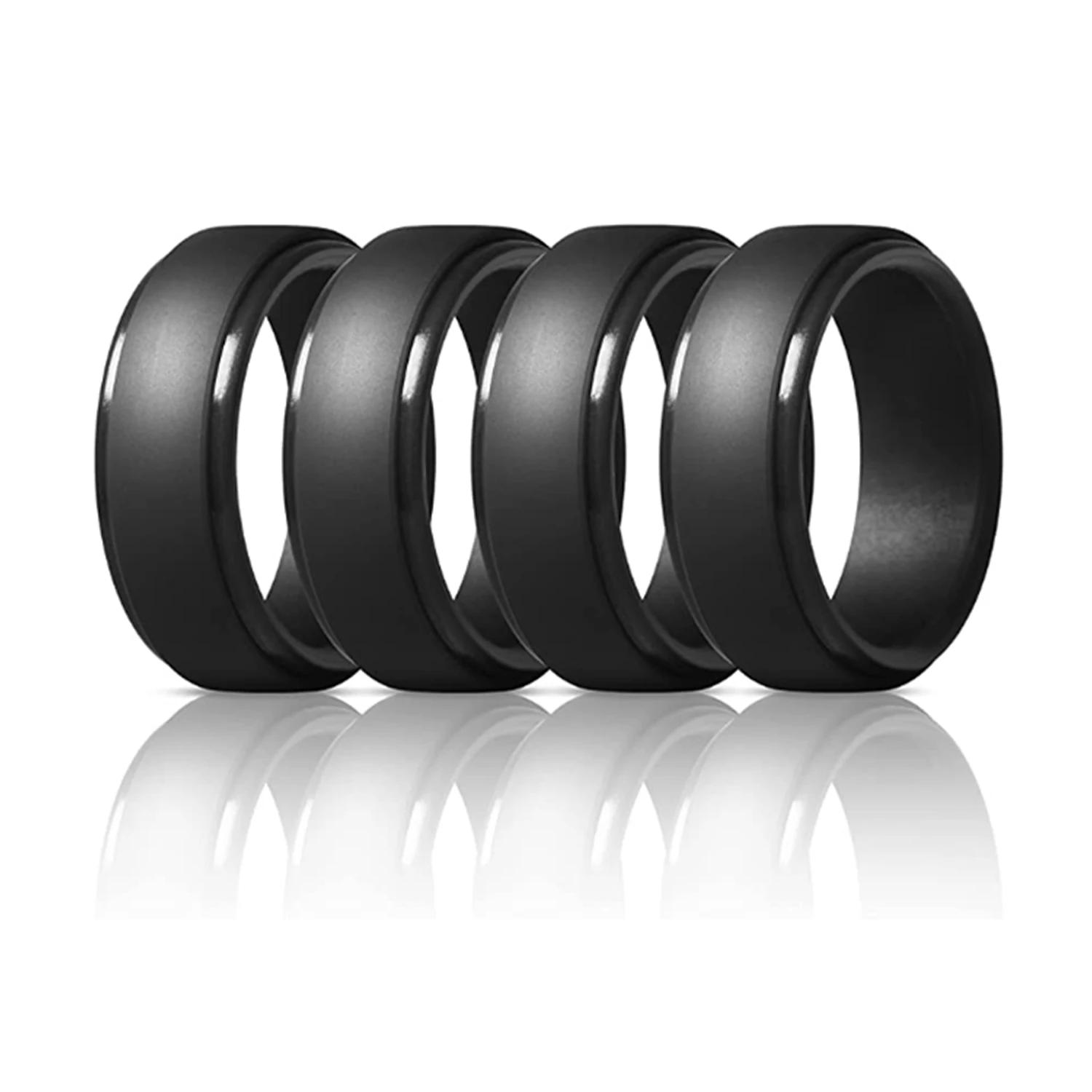 Silicone Wedding Rings Safety Rubber Wedding Bands Athletic Ring for Active Men Best Alternative for Work, Sports Ring