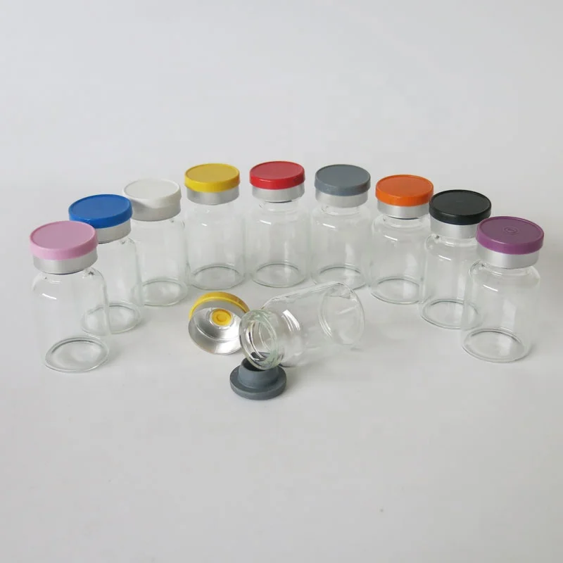 Hot 10ML Clear Injection Vial  Medicine Glass Bottle With Different Color Flip Off Cap Serum Bottle