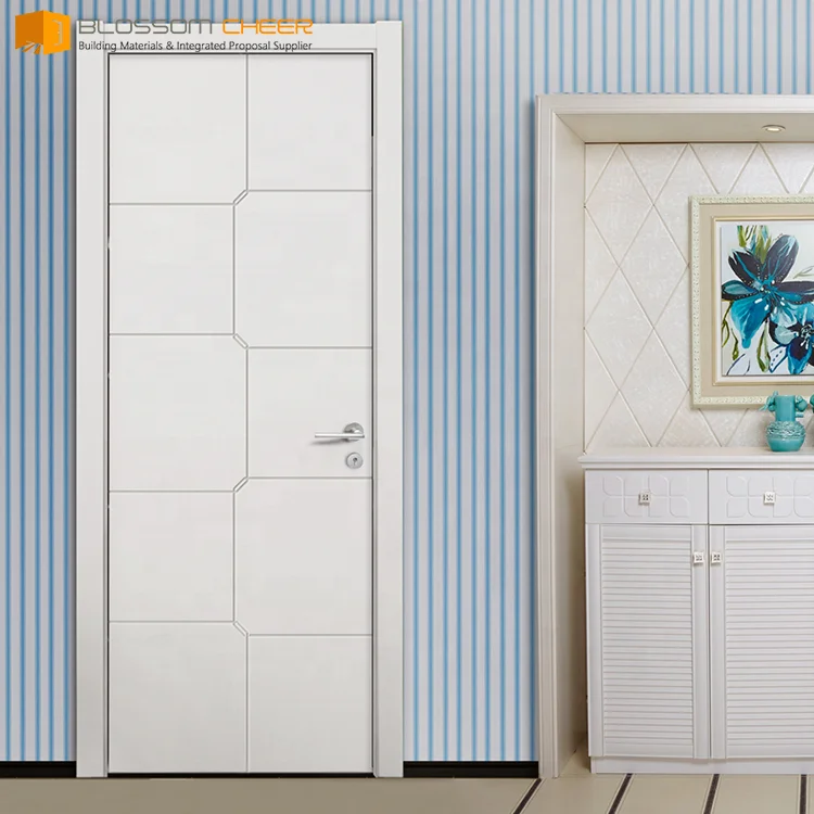 High Quality Blossom Cheer Fiber Doors for Bathroom Designs Price Waterproof Bathroom Door Glass PVC Swing Graphic Design Modern