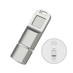 Custom Metal Fingerprint pen thumb drive 16 GB 32GB 64GB 128GB Memorias USB stick 3.0 Pendrive USB Flash Drive disk