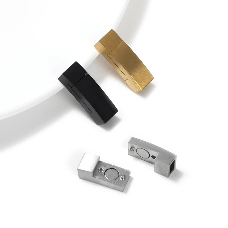 Stainless steel buckle Rectangular leather bracelet accessories Buckle Knitted accessories Bracelet can absorb iron buckle