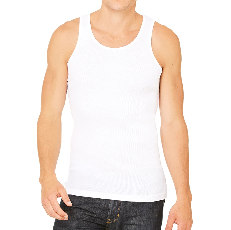 2021 Повседневная 100% хлопок Slim Fit Плотная ткань Трикотажная майка для