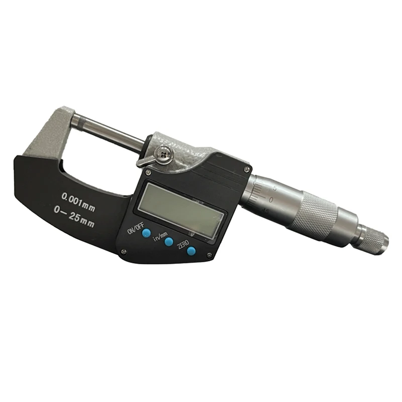 0-25mm 0.001mm High Quality Digital Micrometer With Big Screen Tube Electronic Digital Outside Micrometer