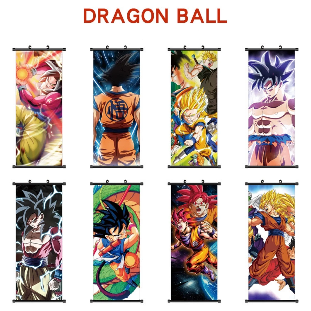 Japanese Anime Posters Dragon Ball Goku Anime Characters HD Printed Scroll Hanging Promotional Gifts
