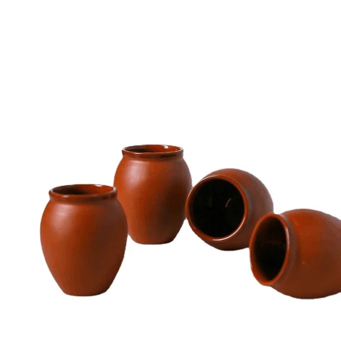 Natural Clay Mugs cups Hot Cold Drink Glasses Accept Custom Logo Handcrafted Pottery Coffee Cups Cantaritos cup