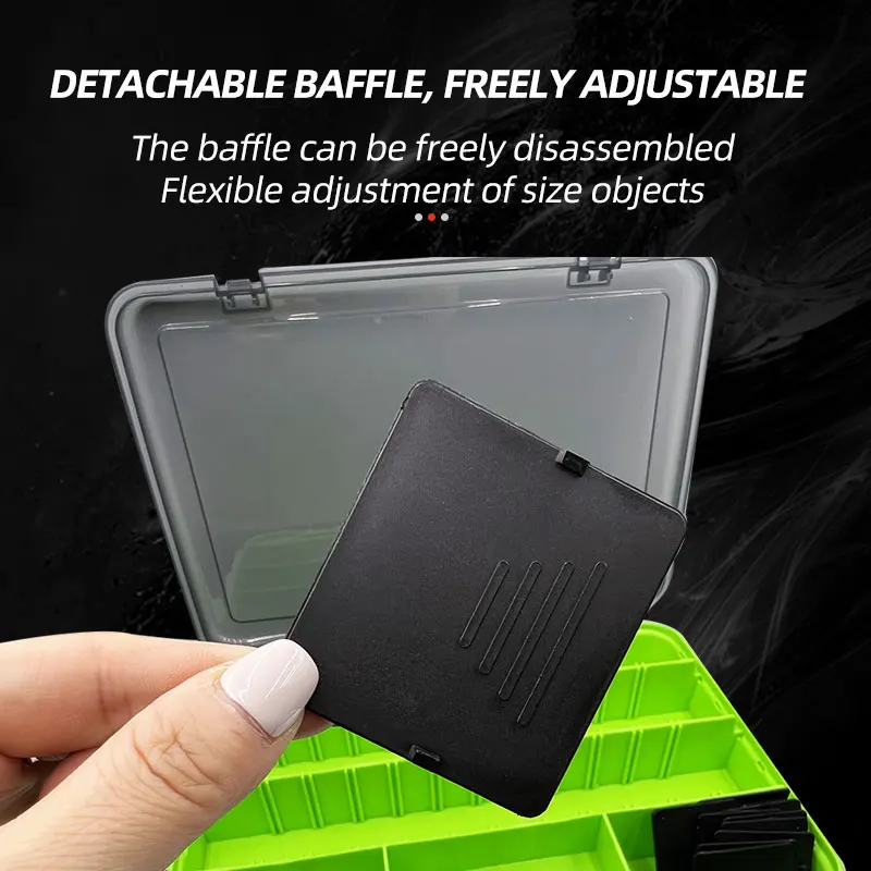 Double Layer Tackle Lure Box with Adjustable Dividers Multifunction  Outdoor Fishing Large Capacity Storage Fishing Tool Box