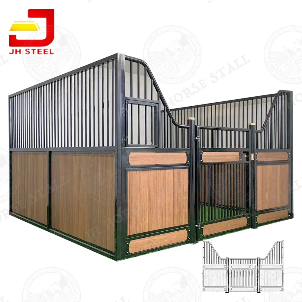 Popular Design Built to Order Horse Stable Door 10ft 12ft 14ft Bamboo Infill and Powder Coated Steel Frames