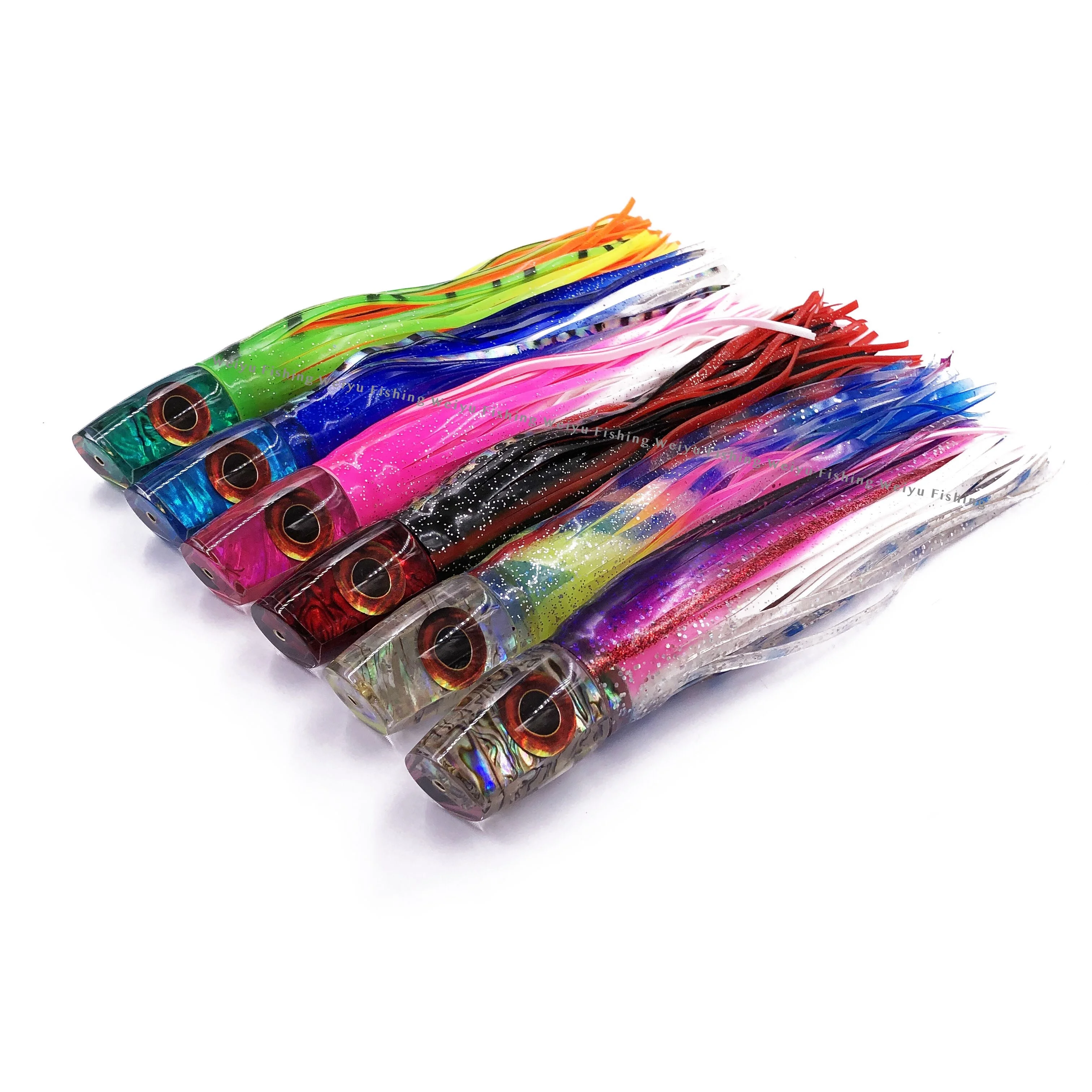 OEM slant resin head lure wahoo trolling fishing lure with octopus skirts sea water trolling big game fishing tackle