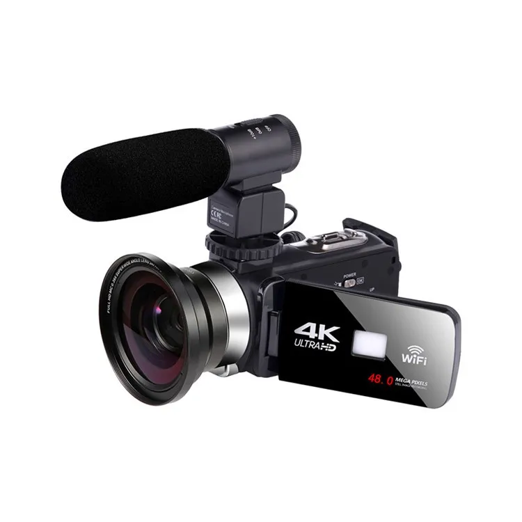  Профессиональная видеокамера HDV4K HD Цифровая камера для путешествий ежедневная съемка Свадебная поддержка 4K с микрофоном простота в