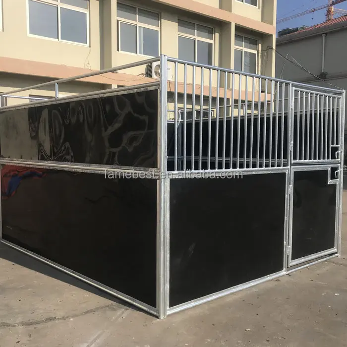 Cheap exterior double swivel stable doors for horses temporary pvc panel horse stall outside stable box