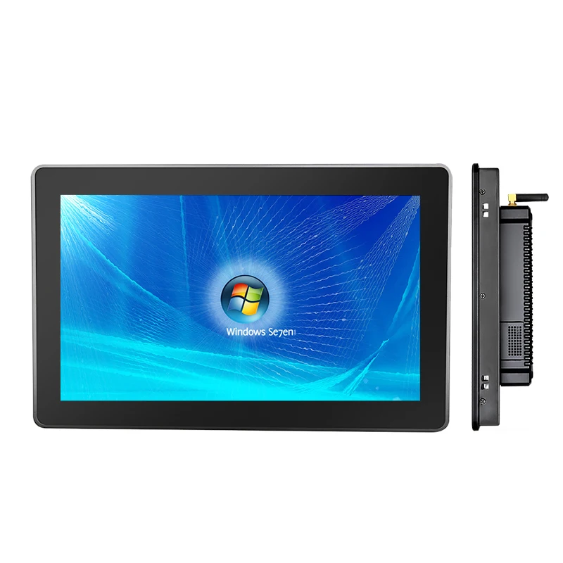 15.6 inch capacitive touch waterproof pc industrial touch screen 6 com hd port metal case fanless industrial pc