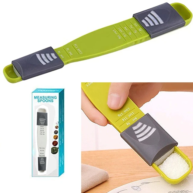 Popular use scooping and measure the liquid double head adjustable measuring magnetic spoon for baking