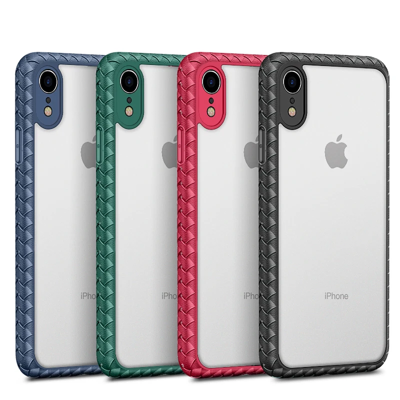 
Ударопрочный прозрачный акриловый + ТПУ чехол для телефона iPhone 11 PRO, уникальный тканый узор, мягкий чехол для сотового телефона из ТПУ с краями для iPhone SE2 