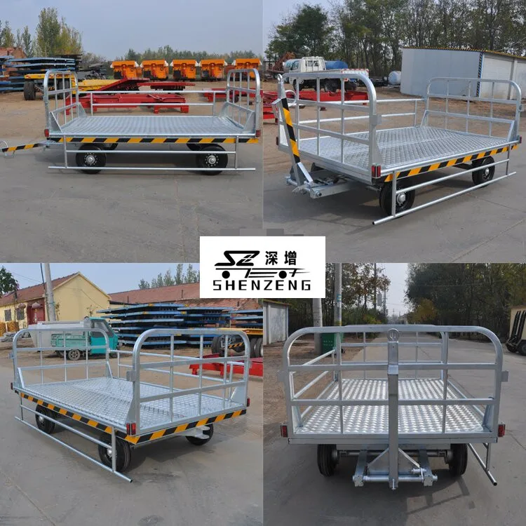2 axle 4 axle low bed flatbed trailer small luggage platform trailer