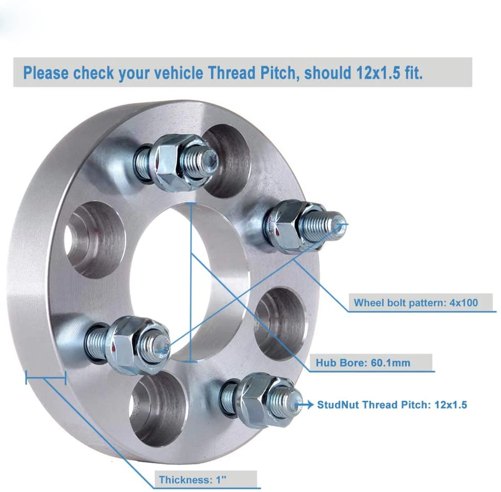 1 дюйм. Автомобильные Колесные распорки, адаптеры 4x100 до 4x100, 4 наконечника, подходят для шипов 12x1,5