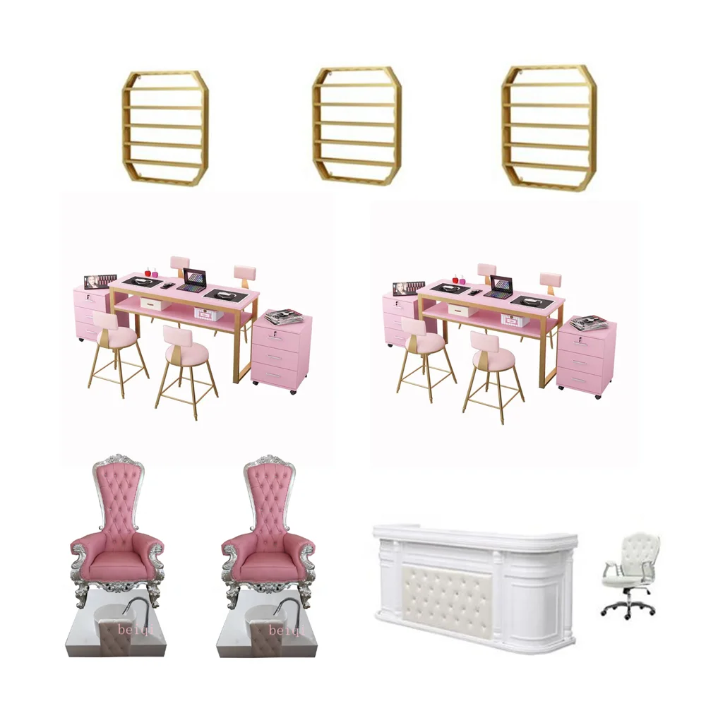 
2019 New style manicure nail salon tables white cheap pedicure chairs spa used 