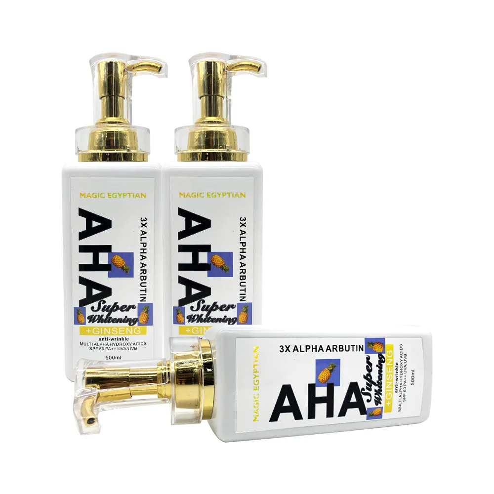 OEM фирменный логотип волшебный отбеливающий лосьон для тела AHA быстрое впитывание в экстра сухую кожу Успокаивающая обезвоженная