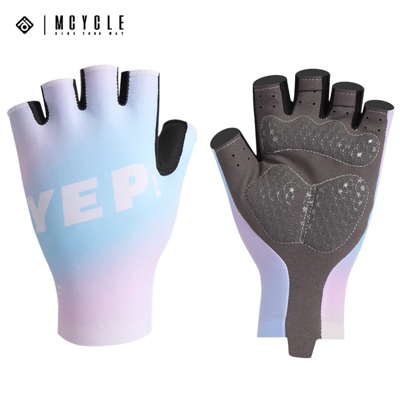 Mcycle Wholesale Half Finger Sports Gloves MTB Bicycle Gloves YEP Pink Touch Screen Function Custom Cycling Gloves