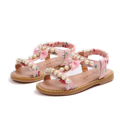 Nian OEM Sandalen pl summer  little girls dress princess comfortable beautiful high heel   baby shoes  girl shoes