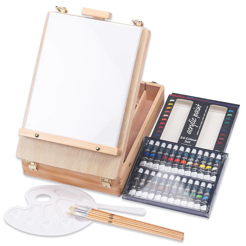 On line Best Seller 34pcs Wooden Easel Painting Art Set