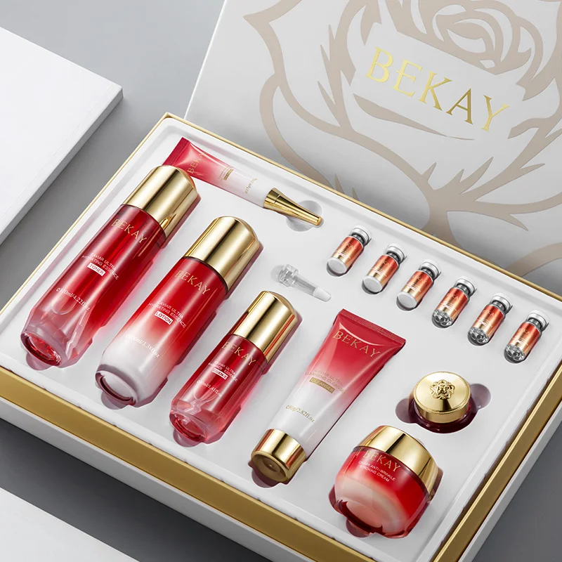 ODM Cosmetics Skin Care Set Custom Skincare Manufacturing Luxurious Caviar Anti-Wrinkle Firming Lotion Cream Facial Kits