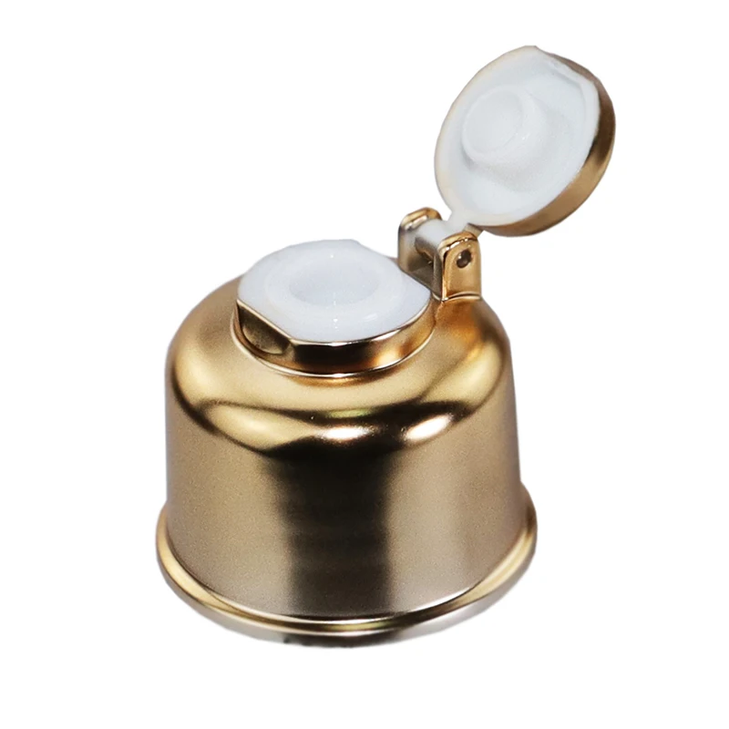 Gold And Silver Uv 24/410 28/410 Pp Plastic Spiral Flip Cosmetic Plastic Bottle Cap Customized OEM