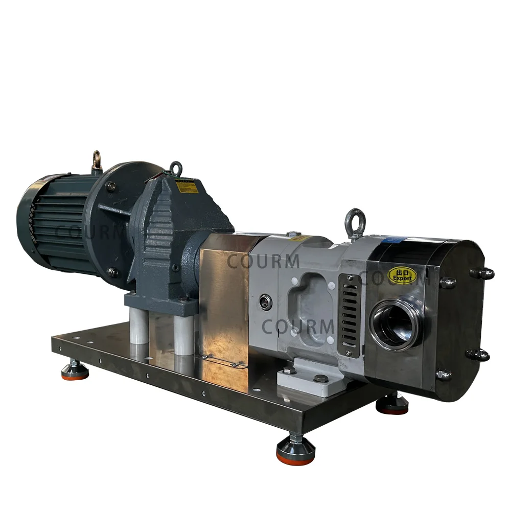Small mini rotary lobe pump tomato paste high pressure rotary sanitary lube rotor rotary transfer pump for milk 5m3/h 200 l/h