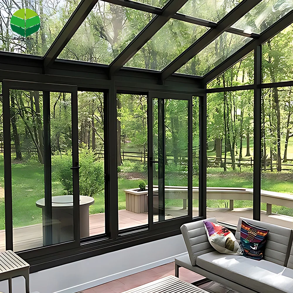 Conservatory Sunroom and Glass House for Solarium Prefabricated 4 Season Free Standing Veranda Aluminium Insulated Glass Modern