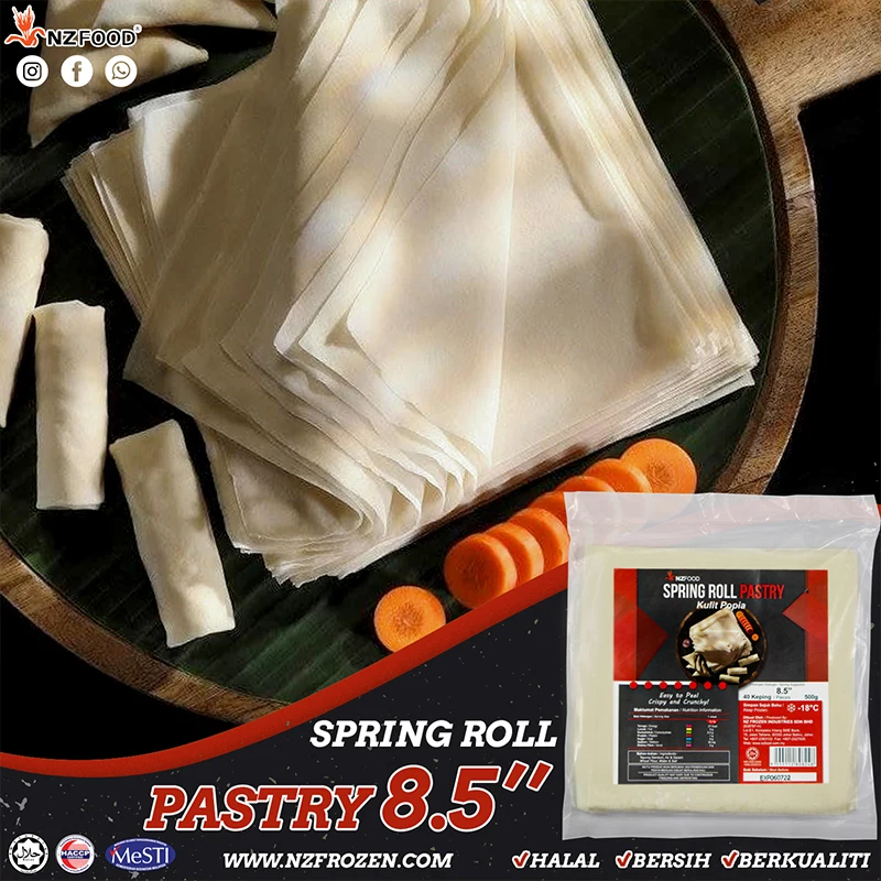 High Quality Factory Price Easy to Peel NZ Spring Roll Pastry 8.5  A Crunchy and Delicious Snack Made in Malaysia