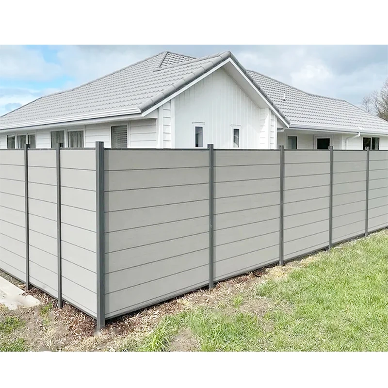 Garden home traditional wood plastic wpc composite hdpe trellis country rustic privacy aluminum frame wpc fence panel post set