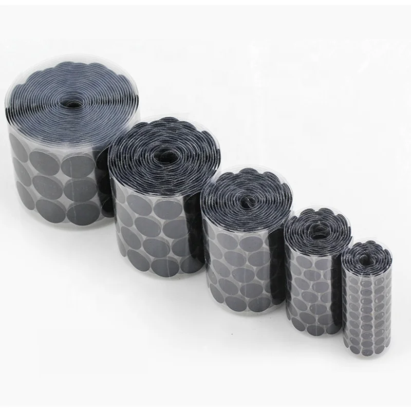 High Quality Self Adhesive Strip 100%Nylon Round Marker Dots Hook And Loop Coins/Patch