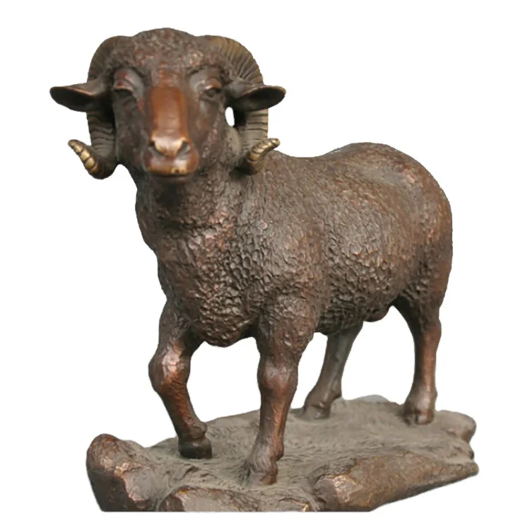 Life size animal bronze antelope sculpture big horn sheep statue for garden