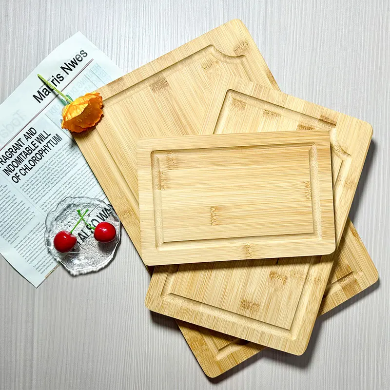 Hot sales Bamboo Cutting Board Set Of 3 Pcs Kitchen Chopping Board For Serving Meat And Veggies
