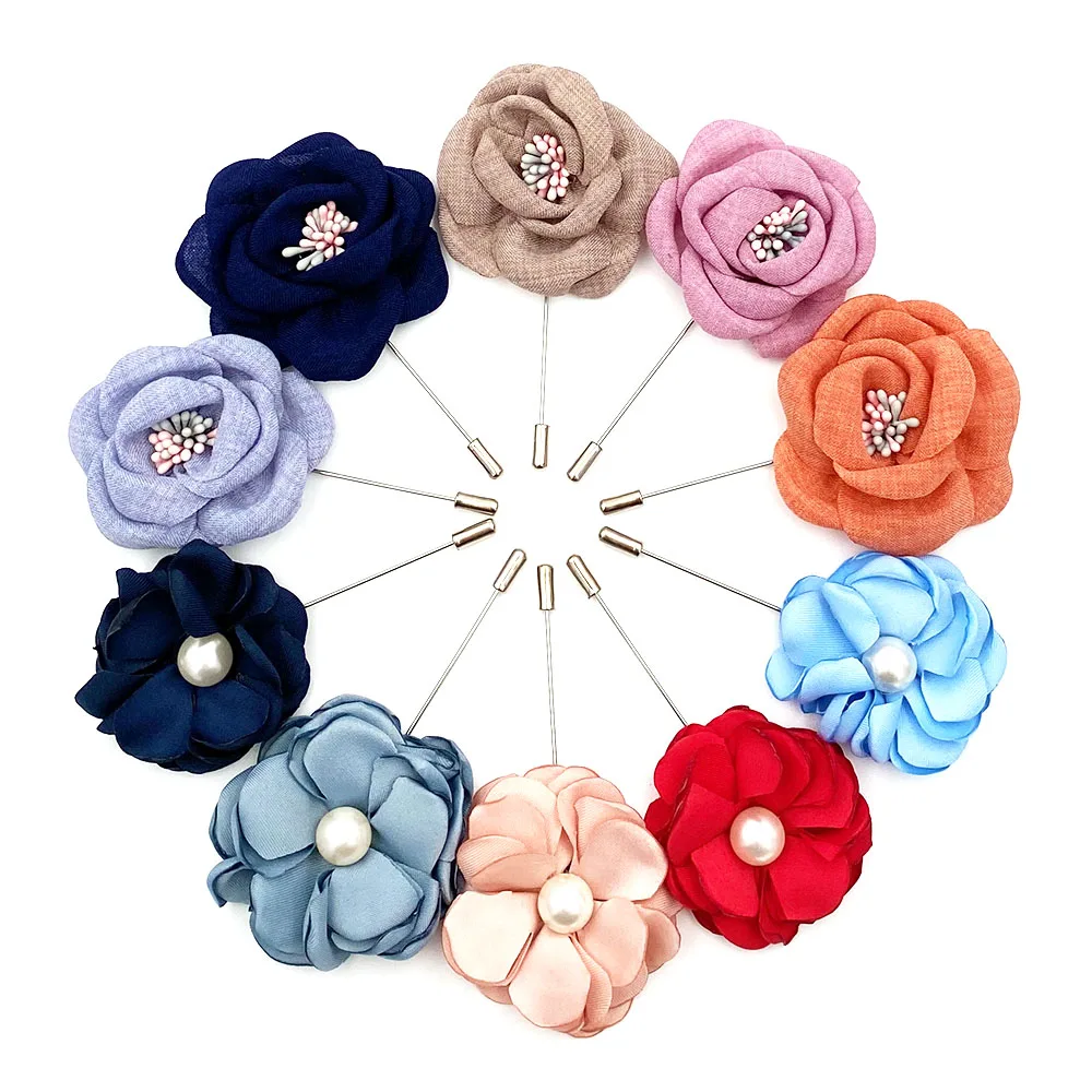 Fabric Flower Brooch Pin Rose Corsage Men Women Coat Exquisite Fashion Jewelry Brooches